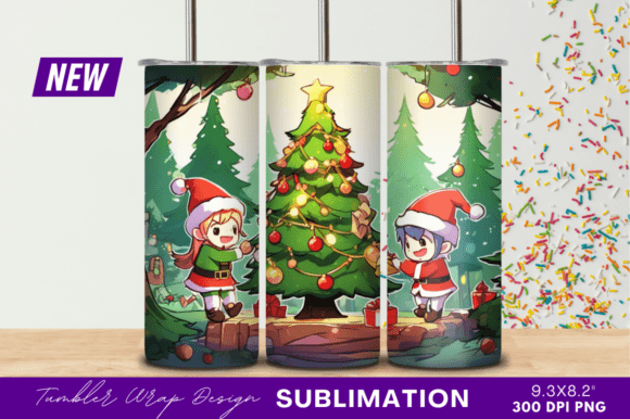 Download Elves Decorating Christmas Tree Tumbler - Premium Resources