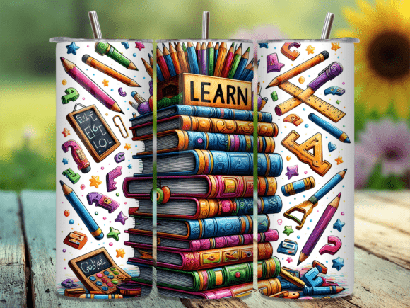Download Stack of Books Learn Pencil Tumbler Wrap - Pencil tumbler wrap Collection