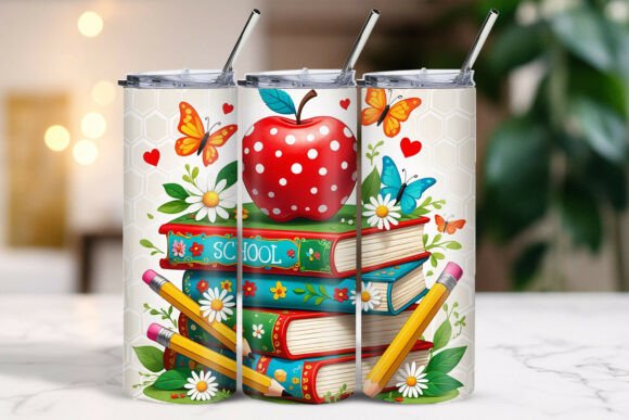 Download Books Apple Flowers Pencil Tumbler Wrap - Pencil tumbler wrap Collection
