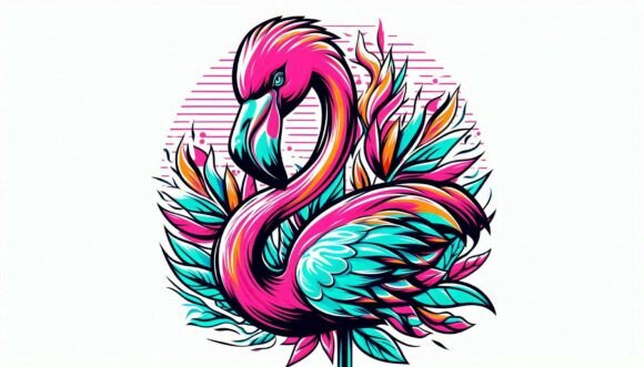 Download Pop Art Flamingo Illustration - Premium Bundle