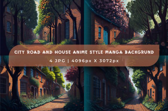 Download City Road and House Anime Style Manga - Premium Resources